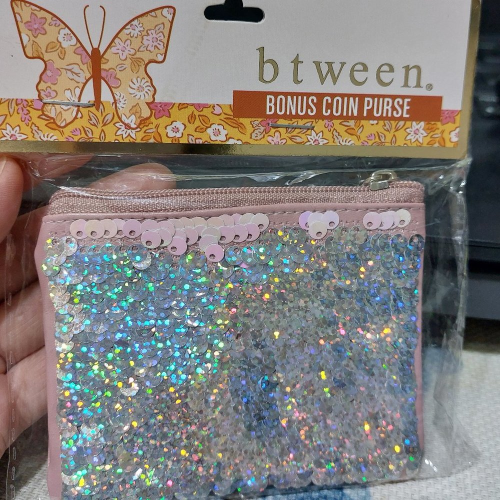 btween bonus coin purse tons of sequins Cute Practical Wallet KEYCHAIN BAG CHARM
